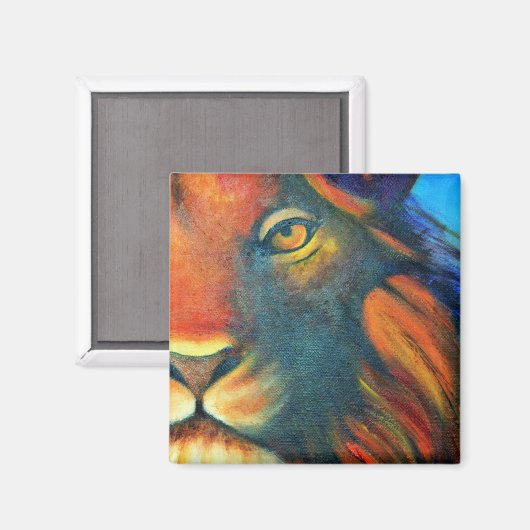 ビューティフルライオンヘッドポートレートリーガル誇りを持ったと マグネット (正面/裏面)