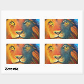 ビューティフルライオンヘッドポートレートリーガル誇りを持ったと 長方形シール (シート)