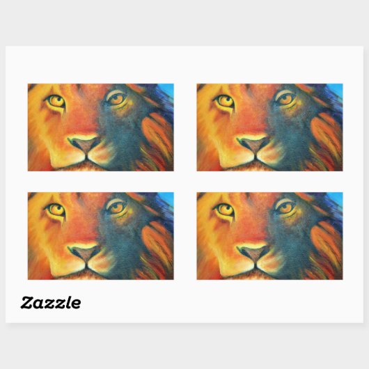 ビューティフルライオンヘッドポートレートリーガル誇りを持ったと 長方形シール (シート)