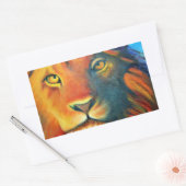 ビューティフルライオンヘッドポートレートリーガル誇りを持ったと 長方形シール (封筒)