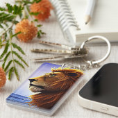 ビューティフルライオンポートレートアットシーパーソナライズされた キーホルダー (正面右)