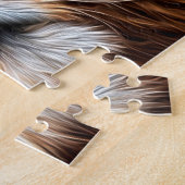 ビューティフルライオン顔クローズアップ絵画ズ ジグソーパズル (側面)