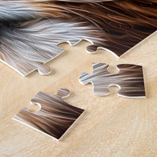 ビューティフルライオン顔クローズアップ絵画ズ ジグソーパズル (側面)