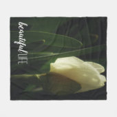 ビューティフルライフ引用文ダッフォディル写真 フリースブランケット (正面(横))