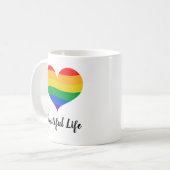 ビューティフルライフLGBTQプライド コーヒーマグカップ (正面左)