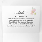 ビューティフルライムグリーンエレガント💚ボホ結婚ーズ 三つ折り招待状 (内部最初)