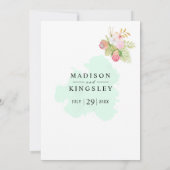 ビューティフルライムグリーンエレガント💚ボホ結婚ーズ 招待状 (裏面)