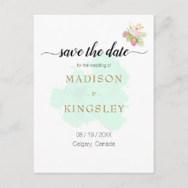 ビューティフルライムグリーン💚ボタニカルボホ結婚ズ ポストカード