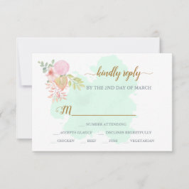 ビューティフルライムグリーン💚ボタニカルボホ結婚ズ 出欠カード