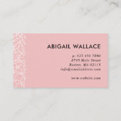 ビューティフルラッシュピンクフローラ緑の枠 名刺 (裏面)