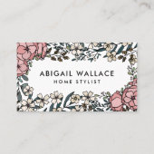 ビューティフルラッシュピンクフローラ緑の枠 名刺 (正面)