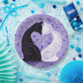 ビューティフルラブカップル猫紙プレート ペーパープレート (パーティー)