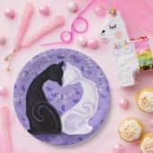 ビューティフルラブカップル猫紙プレート ペーパープレート (パーティー)