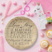 ビューティフルラブストーリ素朴ーバーンウッド結婚ズ ペーパープレート (パーティー)