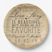 ビューティフルラブストーリ素朴ーバーンウッド結婚ズ ペーパープレート (正面)