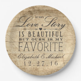 ビューティフルラブストーリ素朴ーバーンウッド結婚ズ ペーパープレート