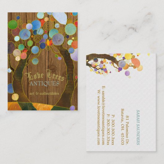 ビューティフルラブツリーズアンティークショップ 名刺 (正面/裏面)