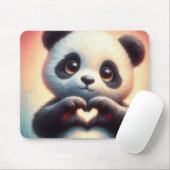 ビューティフルラブハートパンダ マウスパッド (マウス)