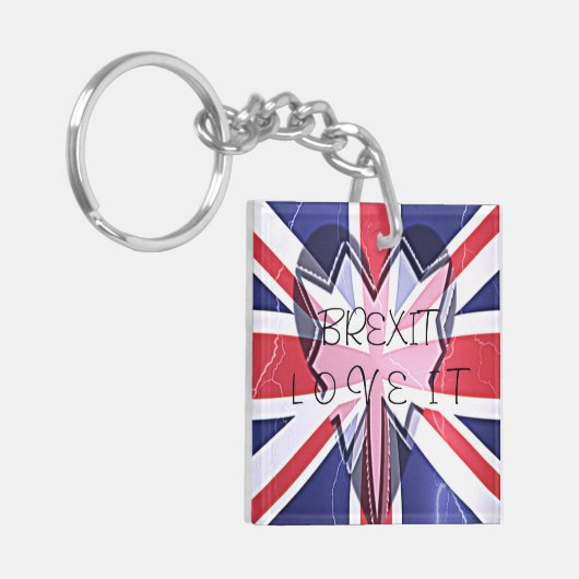 ビューティフルラブハートUKアメージングパターンアートデザイン キーホルダー (正面左)