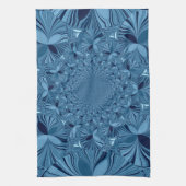 ビューティフルラブリーイリジングブルー万華鏡のように千変万化するパターンアート キッチンタオル (縦)