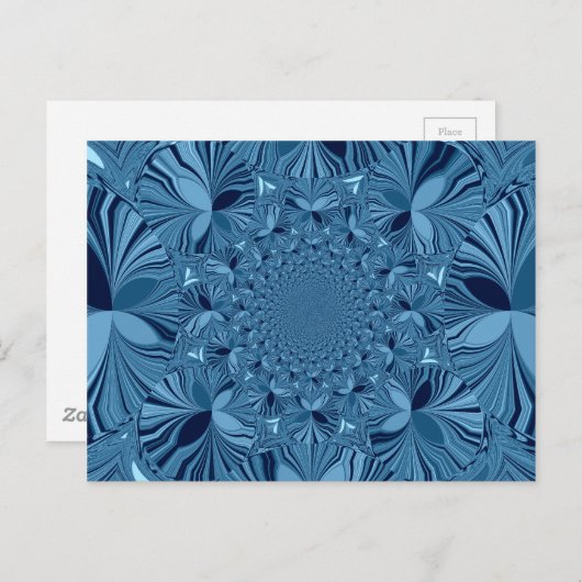 ビューティフルラブリーイリジングブルー万華鏡のように千変万化するパターンアート ポストカード (正面/裏面)