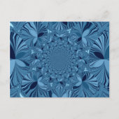 ビューティフルラブリーイリジングブルー万華鏡のように千変万化するパターンアート ポストカード (正面)