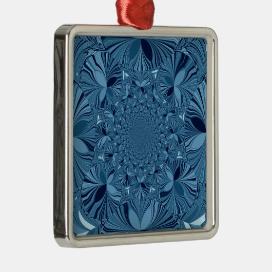 ビューティフルラブリーイリジングブルー万華鏡のように千変万化するパターンアート メタルオーナメント (右)