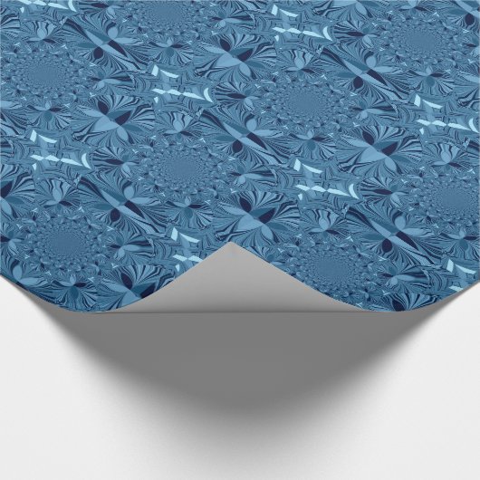 ビューティフルラブリーイリジングブルー万華鏡のように千変万化するパターンアート ラッピングペーパー (角)