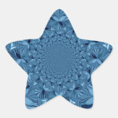 ビューティフルラブリーイリジングブルー万華鏡のように千変万化するパターンアート 星シール (正面)