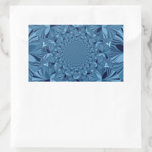 ビューティフルラブリーイリジングブルー万華鏡のように千変万化するパターンアート 長方形シール (バッグ)