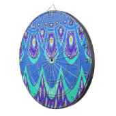 ビューティフルラブリーシアンブルーろうけつ染めプリントベクトルアート ダーツボード (正面右)