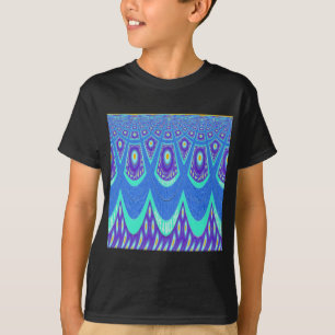 ビューティフルラブリーシアンブルーろうけつ染めプリントベクトルアート Tシャツ