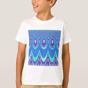 ビューティフルラブリーシアンブルーろうけつ染めプリントベクトルアート Tシャツ