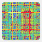 ビューティフルラブリーマヤ族プリントベクトルデザイン スクエアシール (正面)