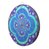 ビューティフルラブルアフリカンブルーマンダラフローラデザイン ダーツボード (正面右)