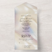 ビューティフルラベンダーアイボリーパール結婚ズ オールインワン招待状 (内側)