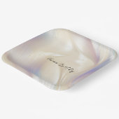 ビューティフルラベンダーアイボリーパール結婚ズ ペーパープレート (傾斜あり)