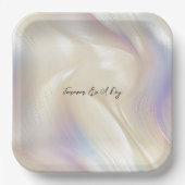 ビューティフルラベンダーアイボリーパール結婚ズ ペーパープレート (正面)