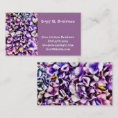 ビューティフルラベンダーパープルアジランゲアフラワー花びら 名刺 (正面/裏面)