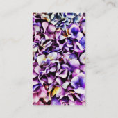 ビューティフルラベンダーパープルアジランゲアフラワー花びら 名刺 (裏面)