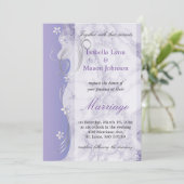ビューティフルラベンダーマーブル結婚式招待状 招待状 (スタンド正面)