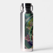 ビューティフルラベンダー&グリーンレトロスタイル宇宙女性 ウォーターボトル (正面)