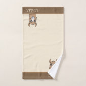 ビューティフルラマオンベージュ&ブラウン バスタオルセット (ハンドタオル)