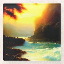 ビューティフルリバーアートコースター ガラスコースター