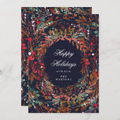 ビューティフルリースハッピーホリデーズフローラ シーズンカード (正面/裏面)