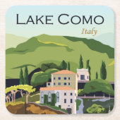 ビューティフルレイクコモイタリア スクエアペーパーコースター (正面)