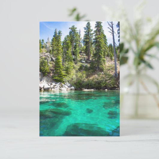 ビューティフルレイクタホーグリーテパーソナライズされたィングカード サンキューカード (スタンド正面)