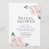 ビューティフルレイド赤面ピンクエレガントブライダルシャワー 招待状 (正面/裏面)