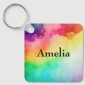 ビューティフルレインボーカラー抽象デザイン キーホルダー (正面)