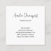 ビューティフルレインボーカラー抽象デザイン スクエア名刺 (裏面)